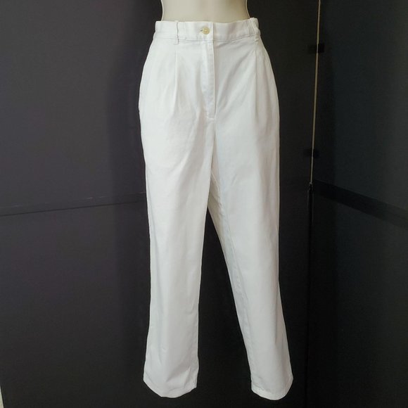 Lauren Ralph Lauren Pants - Ralph Lauren 4 White Ankle Pants Cotton Twill